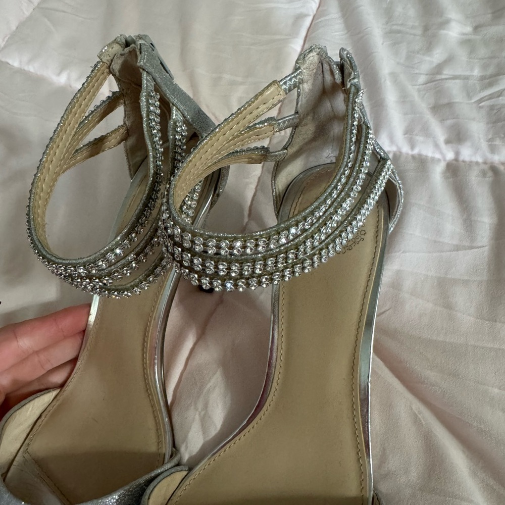 Sparkling Silver Rhinestone Heels - Picture 5 of 10